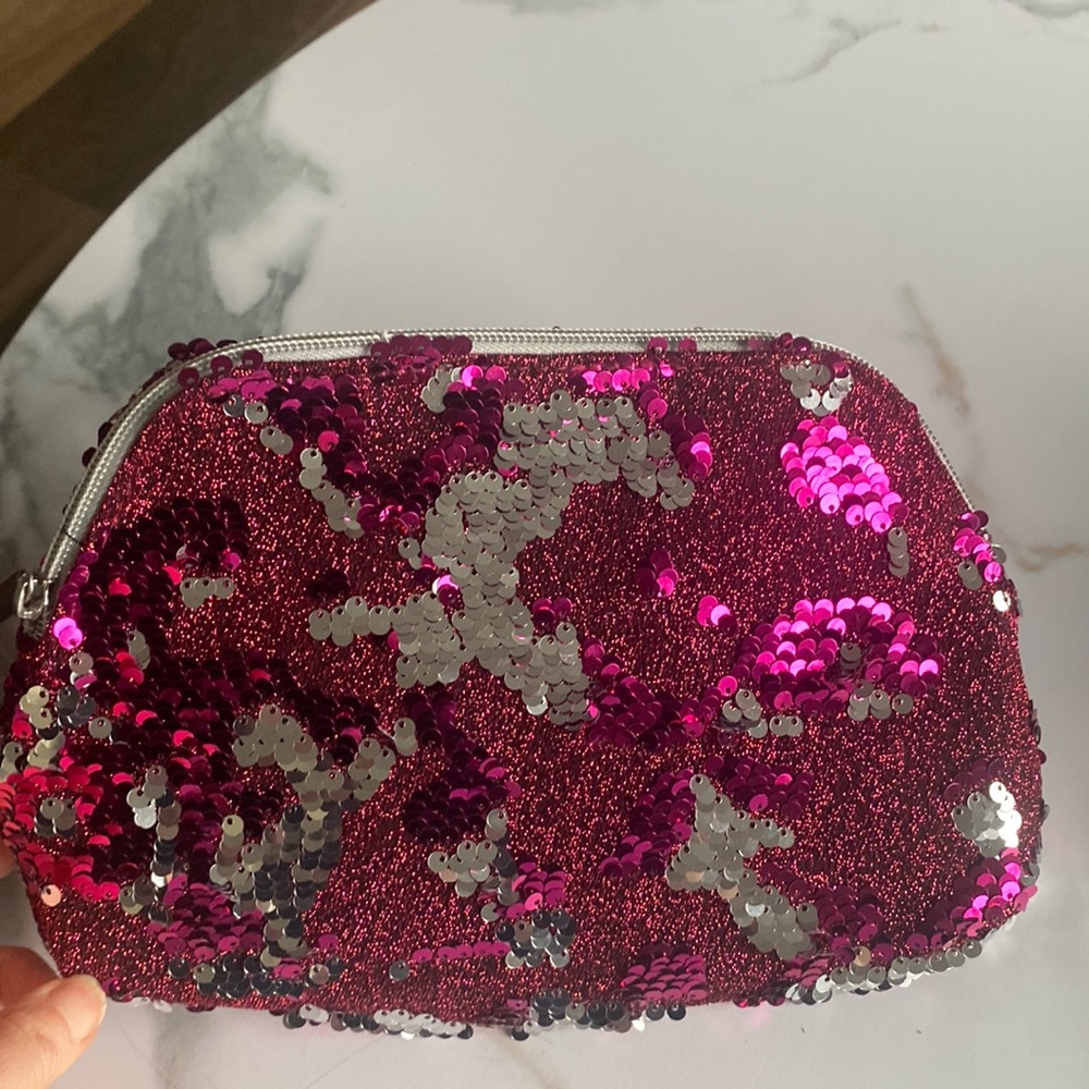 Magic sequins makeup beauty bag